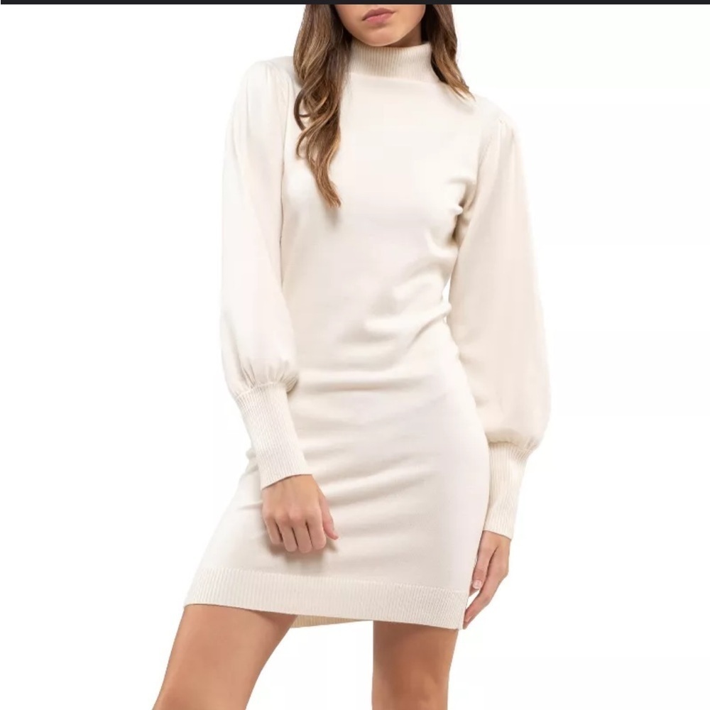 2/$30 August Sky Lantern Sleeve Sweater Mini Dress Turtleneck sz Medium NWT⚠️